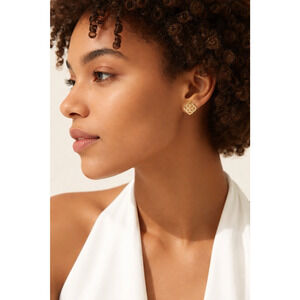 Kendra Scott Dira Light Gold Tone Post earrings Dainty Geometric Simple